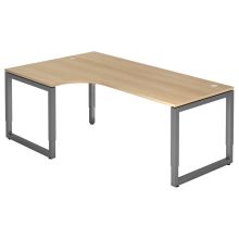REGO 82 G | Bureau - 200 x 120 Tafelhoogte I In hoogte verstelbaar Eiken/Grafiet