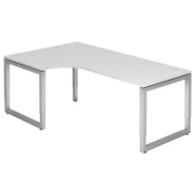 REGO 82 S | Bureau - 200 x 120 Tafelhoogte I In hoogte verstelbaar Wit/Zilver