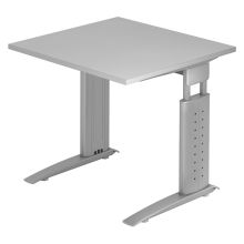 UNDA 8 S | Bureau - 80 x 80 Grijs/Zilver Tafelhoogte I In hoogte verstelbaar