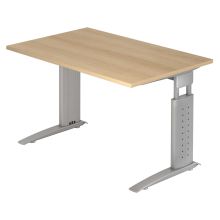 UNDA 12 S | Bureau - 120x80 Eiken/Zilver Tafelhoogte I In hoogte verstelbaar