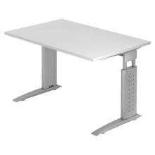 UNDA 12 S | Bureau - 120x80 Tafelhoogte I In hoogte verstelbaar Wit/Zilver