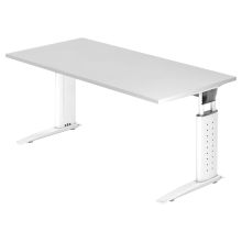 UNDA 16 W | Bureau - 160 x 80 Tafelhoogte I In hoogte verstelbaar Wit/Wit