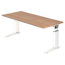 UNDA 19 W | Bureau - 180 x 80 Tafelhoogte I In hoogte verstelbaar Walnoot/Wit
