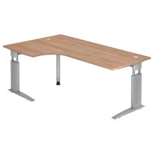 UNDA 82 S | Bureau - 200 x 120 Walnoot/Zilver Tafelhoogte I In hoogte verstelbaar