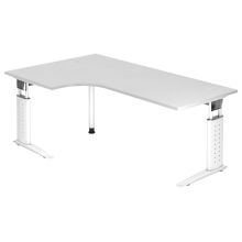 UNDA 82 W | Bureau - 200 x 120 Tafelhoogte I In hoogte verstelbaar Wit/Wit