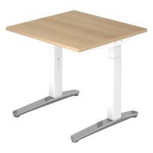 XTRA XB 8 WC | Bureau - 80 x 80 Eiken Tafelhoogte I In hoogte verstelbaar