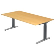 XTRA XB 2E GC | Bureau - Beuken 200 x 100 Tafelhoogte I In hoogte verstelbaar