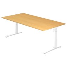 XTRA XB 2E WW | Bureau - Beuken 200 x 100 Tafelhoogte I In hoogte verstelbaar