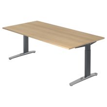 XTRA XB 2E GC | Bureau - 200 x 100 Eiken Tafelhoogte I In hoogte verstelbaar
