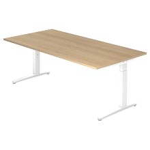XTRA XB 2E WW | Bureau - 200 x 100 Eiken Tafelhoogte I In hoogte verstelbaar