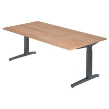 XTRA XB 2E GG | Bureau - 200 x 100 Walnoot Tafelhoogte I In hoogte verstelbaar