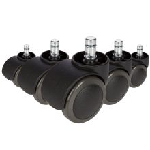 5x ROLO No-Noise 11mm/50mm Harde bodem - Bureaustoelwielen 