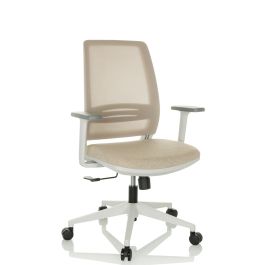 Nolon Nout-Eef Bureaustoel Beige - Armleuning - Wit Onderstel – vtwonen