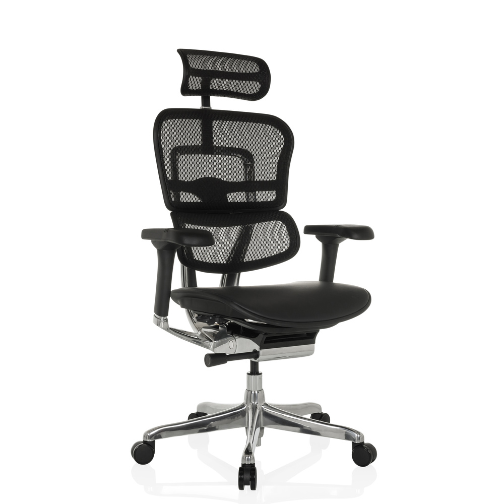 ERGOHUMAN GEN2 | Mesh / leder - Luxe directiestoel Zwart