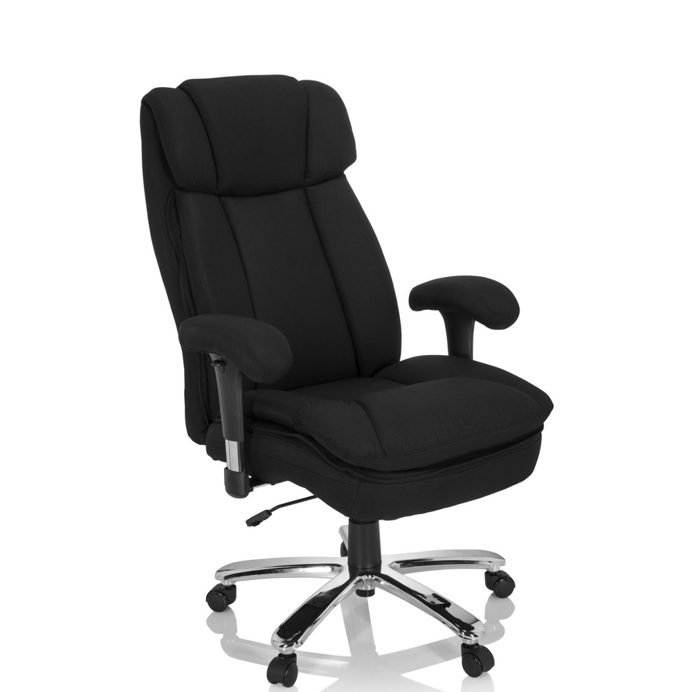 Bureaustoel24 BUILDER XXL I | Stof - XXL bureaustoel Zwart aanbieding