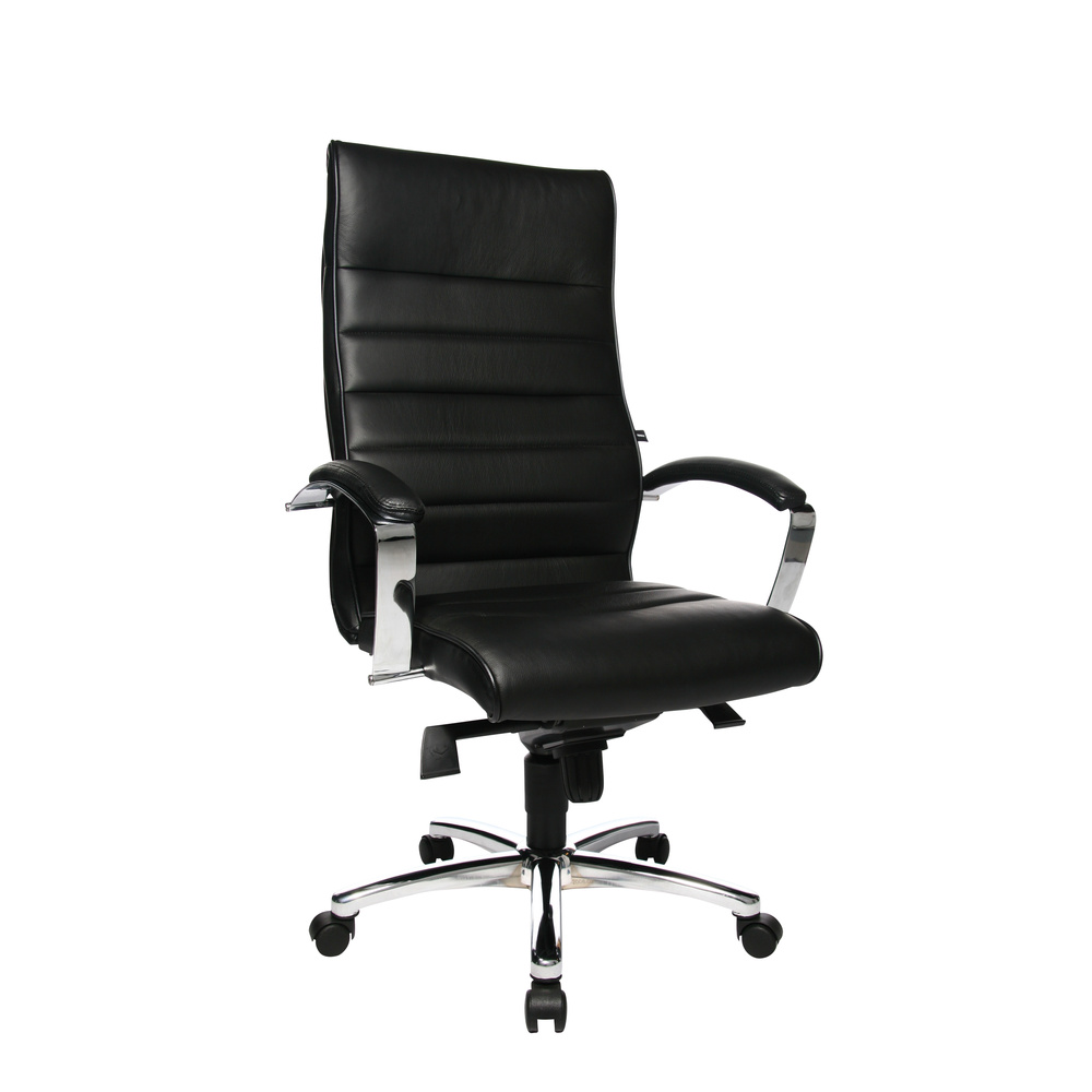 Bureaustoel24 TD Lux 10 Leder - Professionele directiestoel Zwart aanbieding