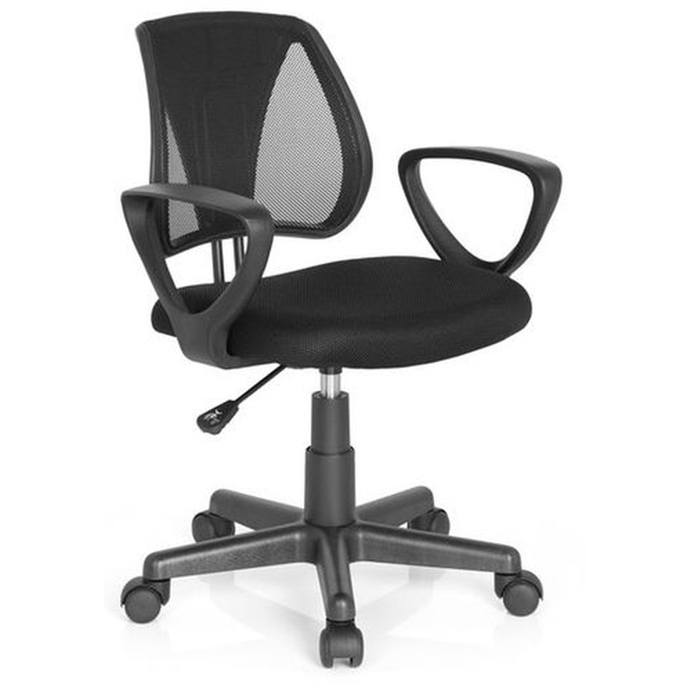 Bureaustoel - Met Armleuning - Kinderen - Stof - Zwart - Ergonomisch