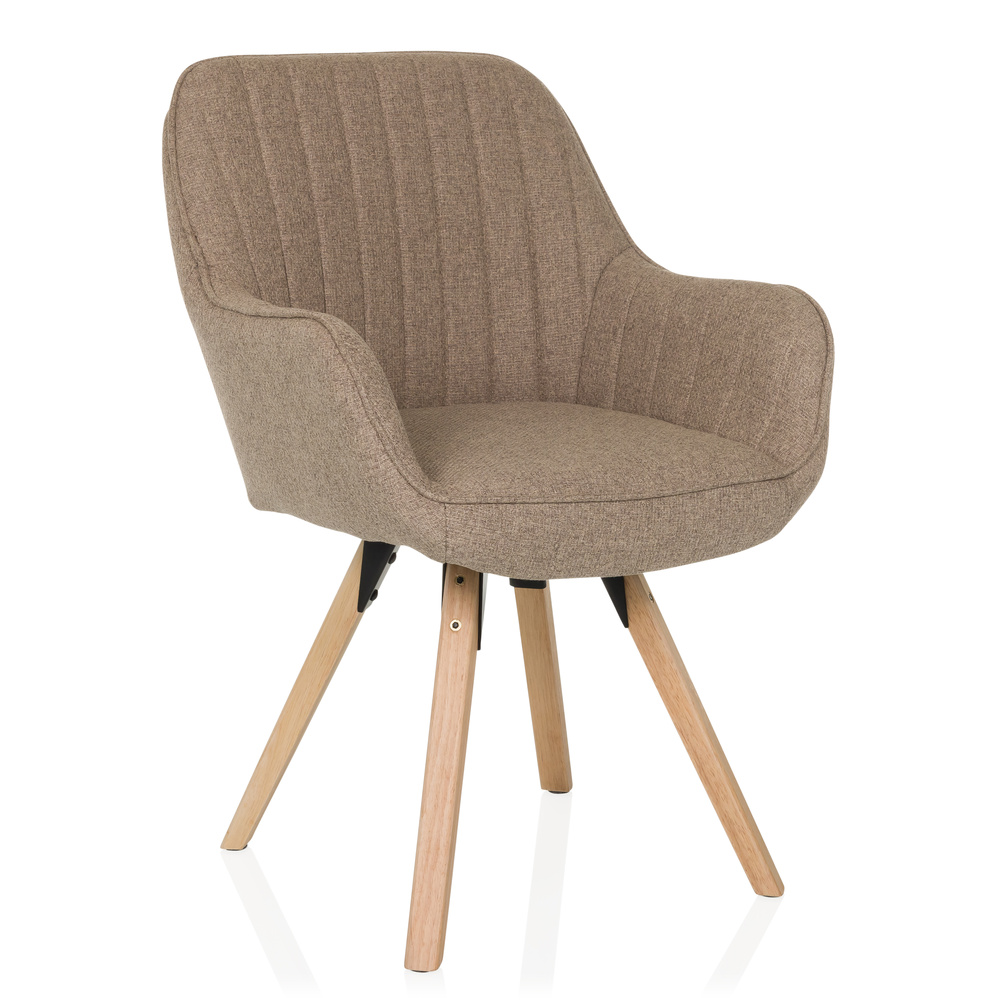 Bezoekersstoel / Eetkamerstoel SCANDI SOFT stof beige hjh LIVING